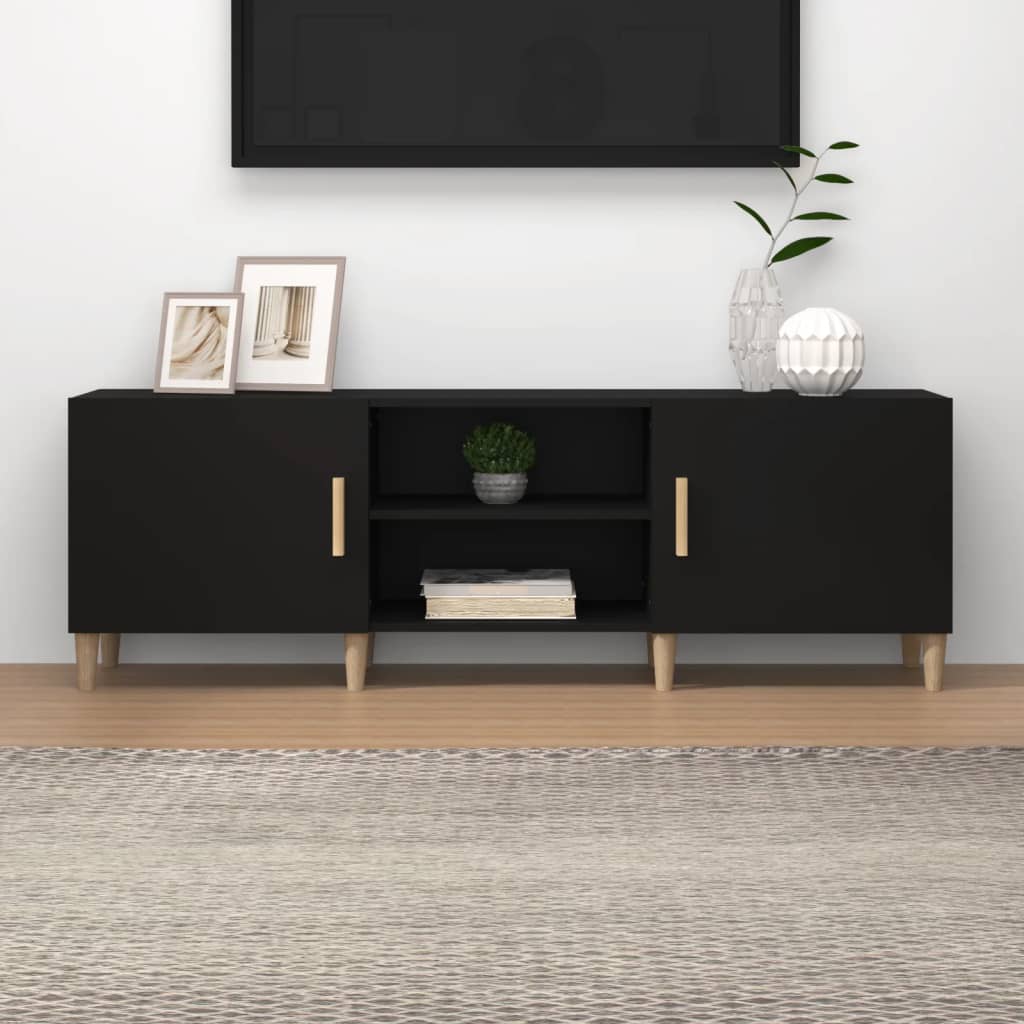 vidaXL TV Cabinet Black 150x30x50 cm Engineered Wood