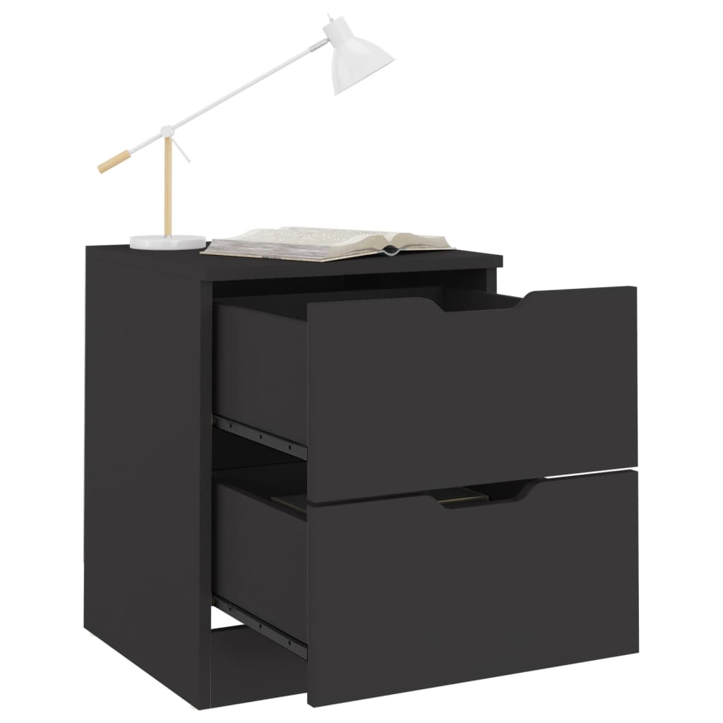 vidaXL Bedside Cabinet Black 40x40x50 cm Engineered Wood