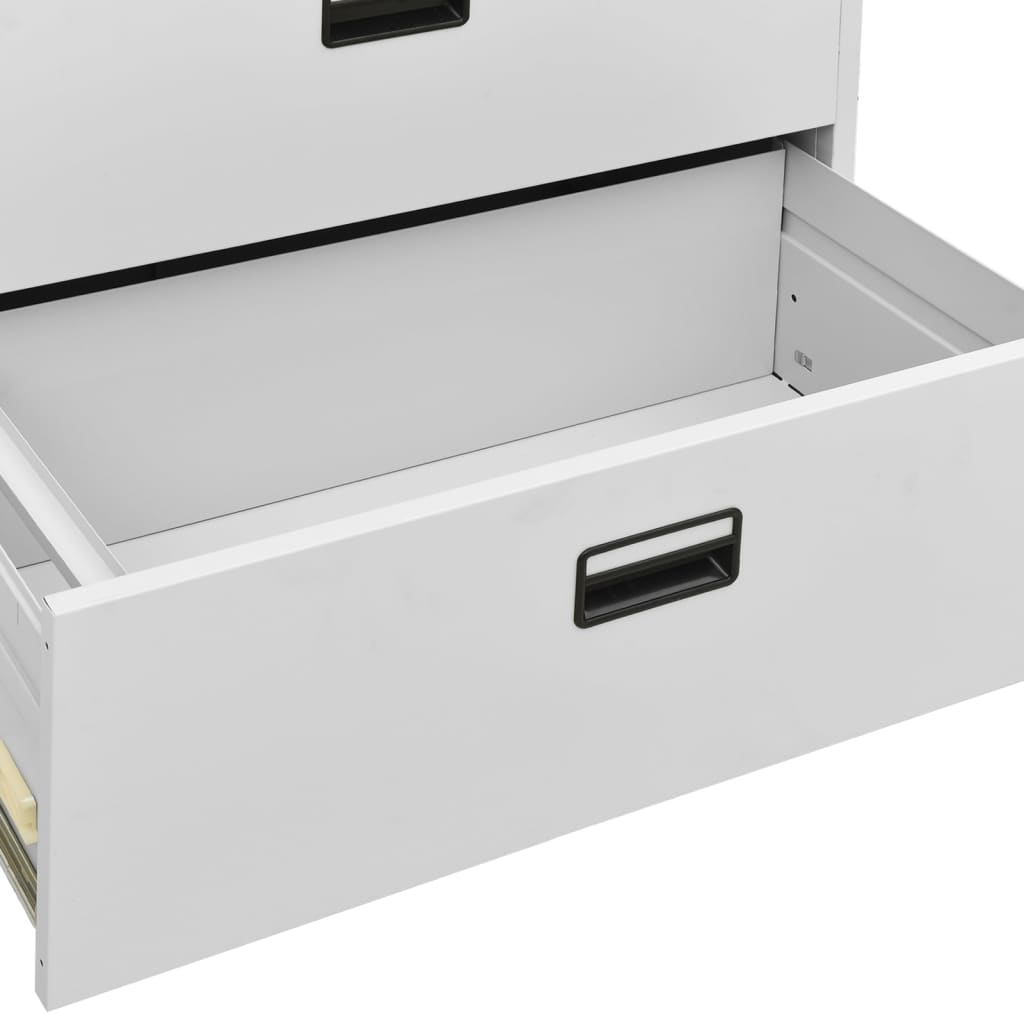 vidaXL Filing Cabinet Light Grey 90x46x164 cm Steel