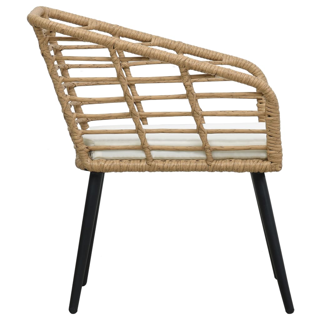 vidaXL Garden Chairs with Cushions 2 pcs Poly Rattan Oak