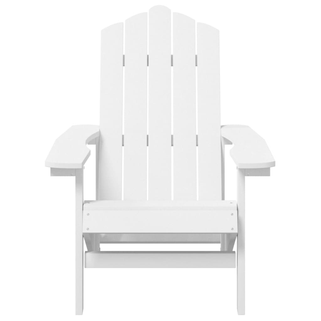 vidaXL Garden Adirondack Chairs with Table HDPE White