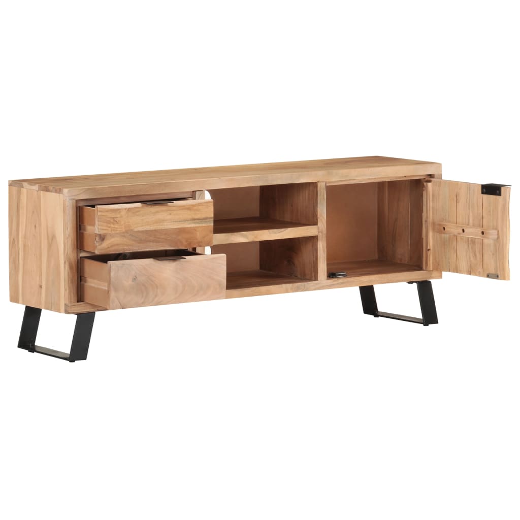 vidaXL TV Cabinet 120x30x42 cm Solid Acacia Wood with Live Edges