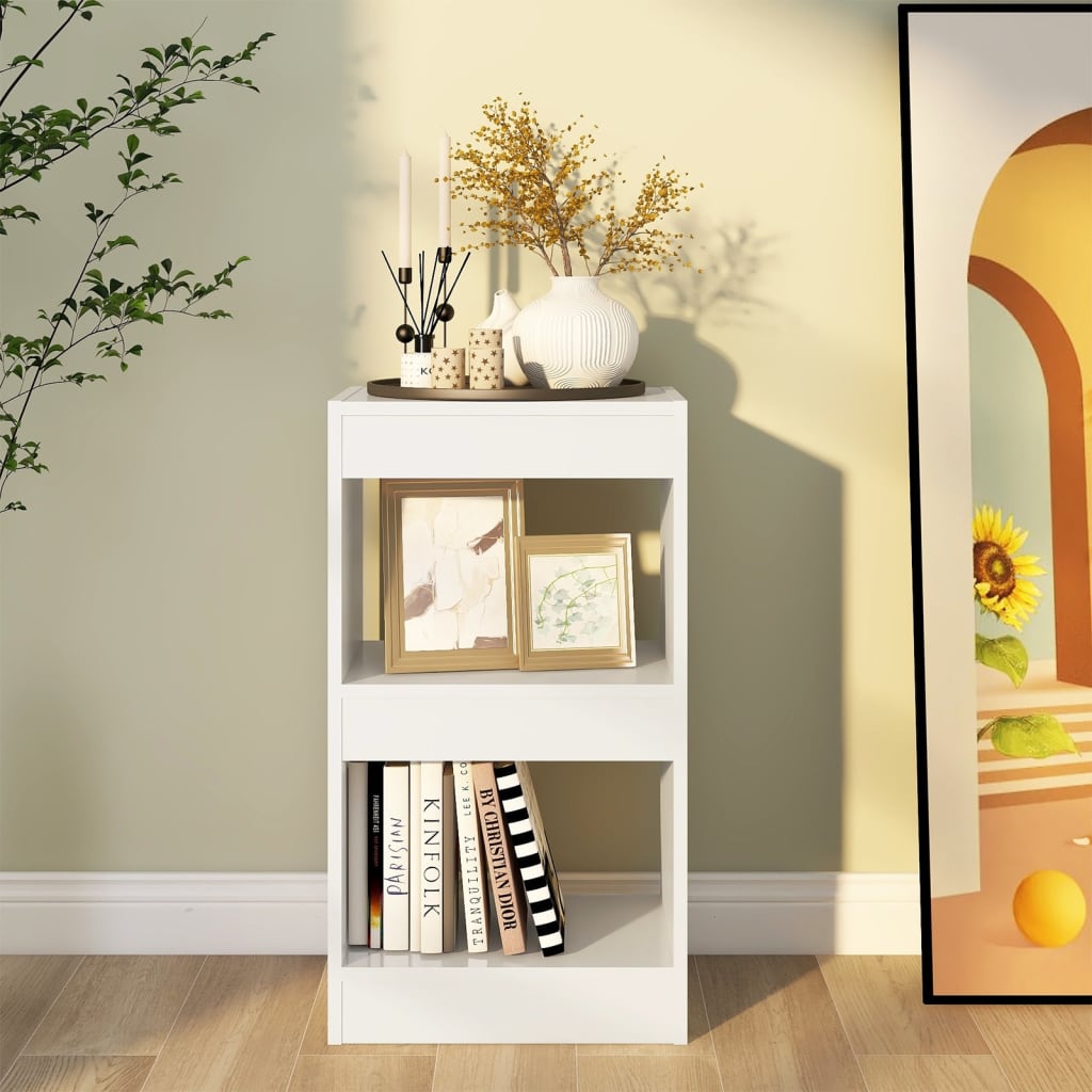 vidaXL Book Cabinet/Room Divider High Gloss White 40x30x72 cm