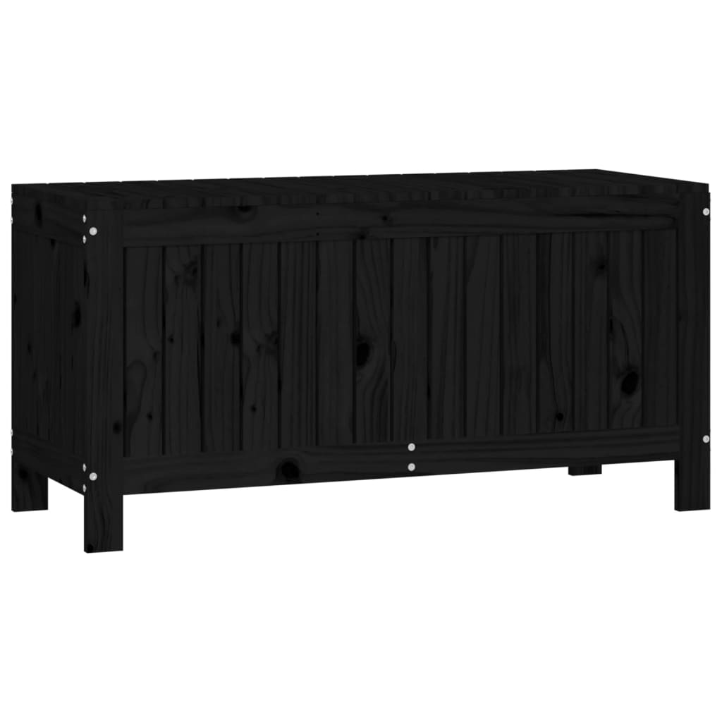 vidaXL Garden Storage Box Black 108x42.5x54 cm Solid Wood Pine