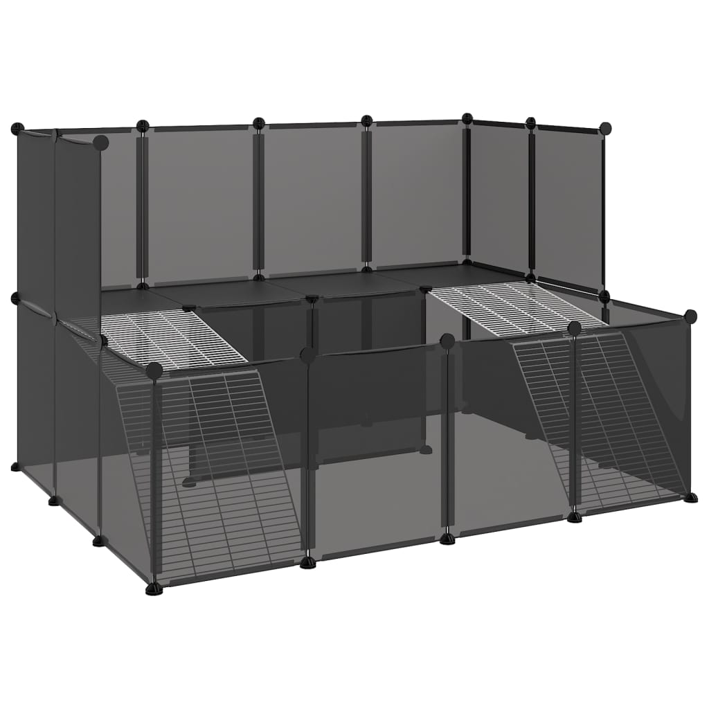 vidaXL Small Animal Cage Black 143x107x93 cm PP and Steel