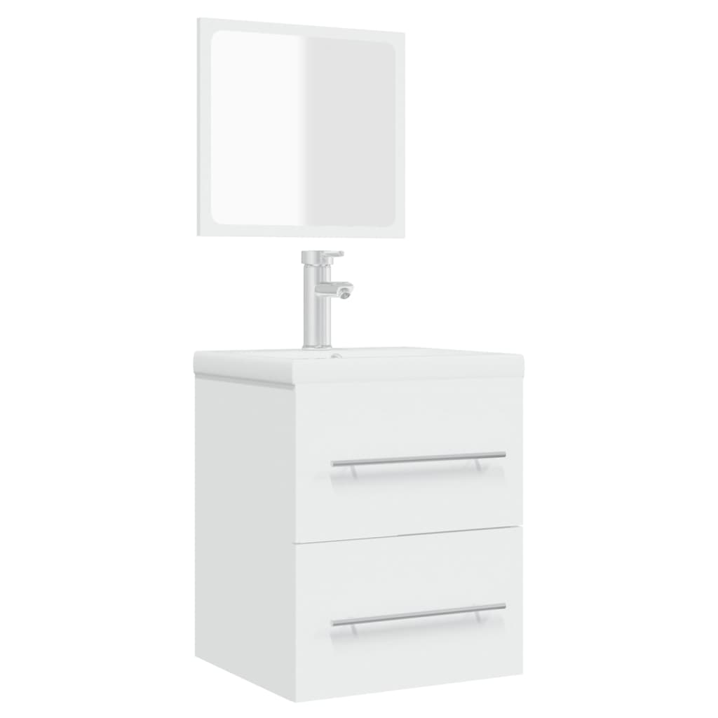 vidaXL Bathroom Cabinet with Mirror White 41x38.5x48 cm Engineered Wood