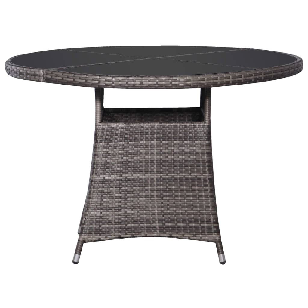 vidaXL Garden Table Grey 110x74 cm Poly Rattan