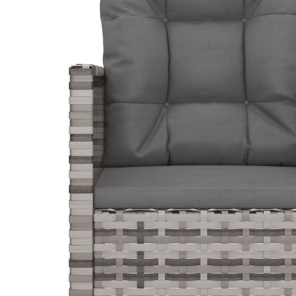 vidaXL Garden Bench with Cushions Grey 105 cm Poly Rattan