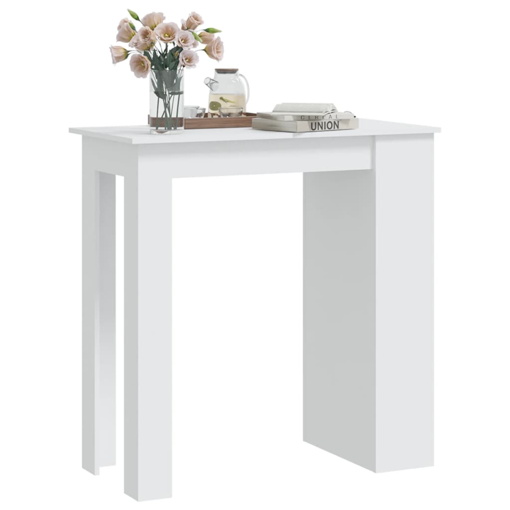 vidaXL Bar Table with Storage Rack White 102x50x103.5 cm Engineered Wood