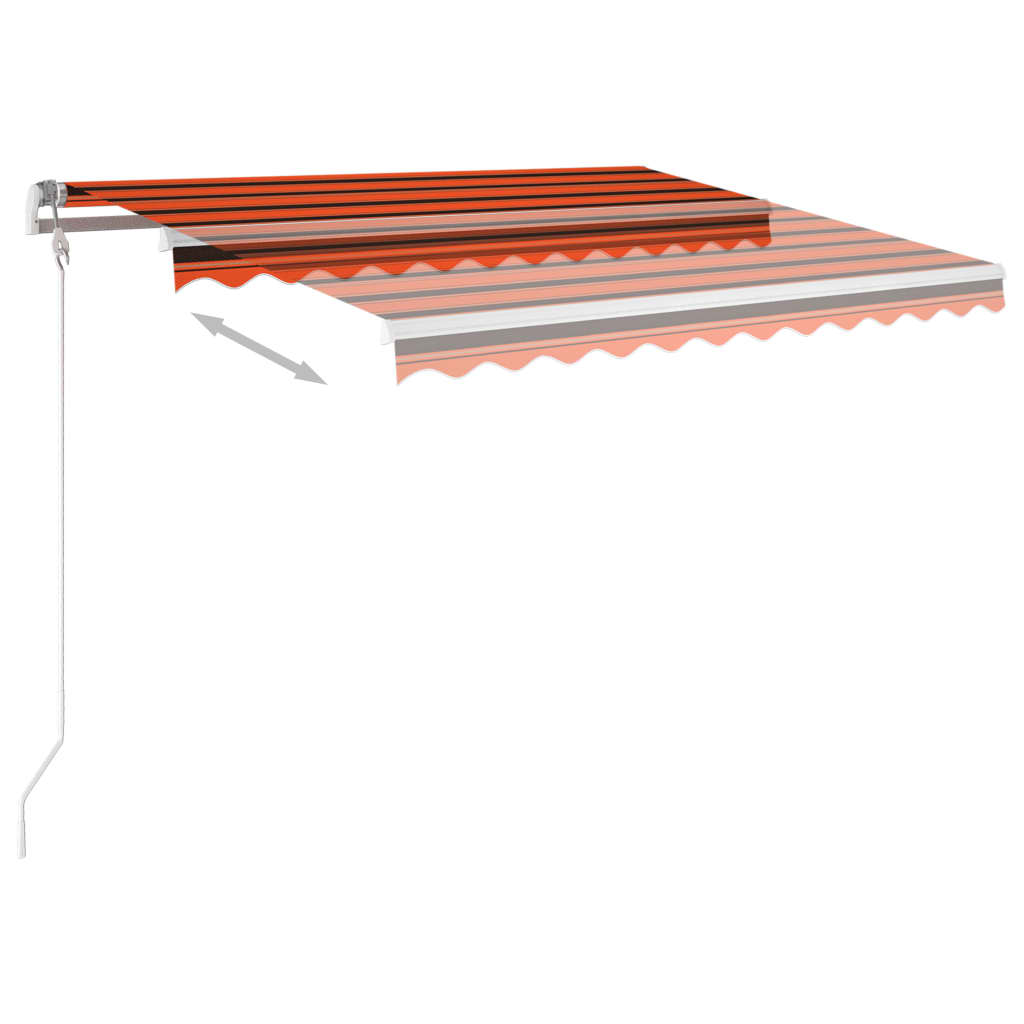 vidaXL Manual Retractable Awning with Posts 3x2.5 m Orange and Brown