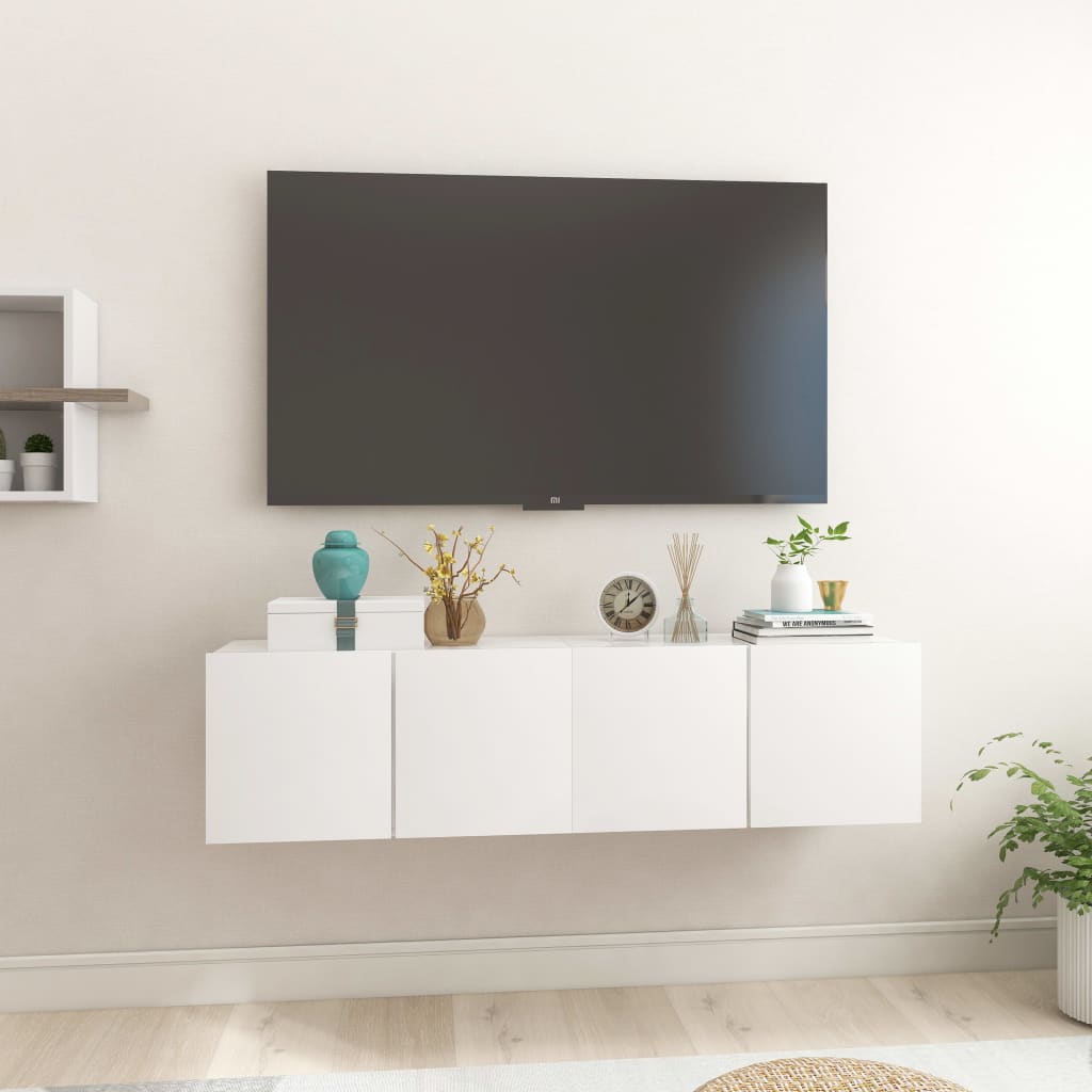 vidaXL Hanging TV Cabinets 2 pcs High Gloss White 60x30x30 cm