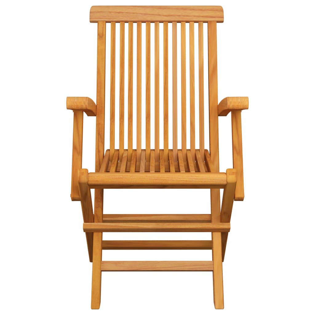 vidaXL Garden Chairs with Beige Cushions 3 pcs Solid Teak Wood