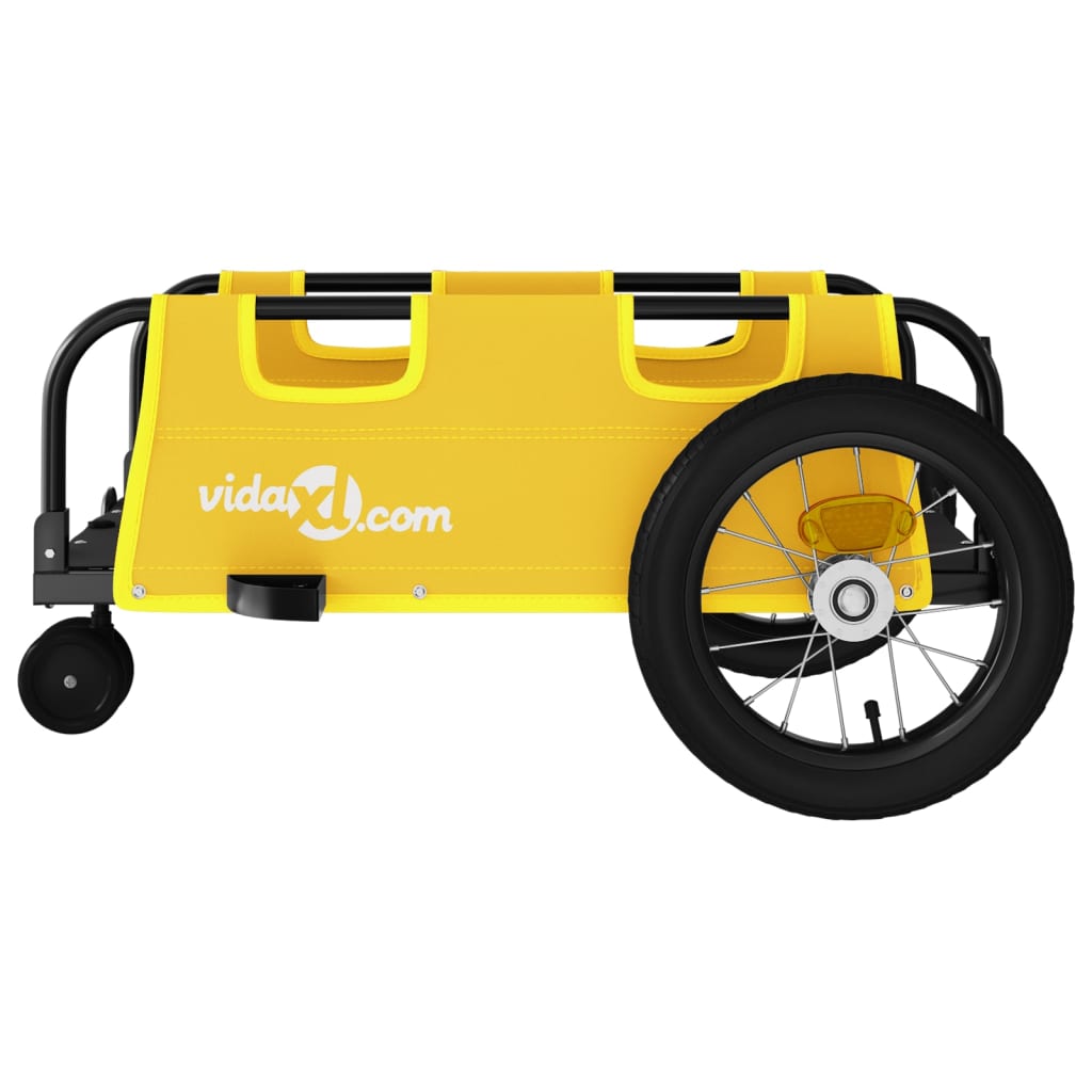 vidaXL Bike Trailer Yellow Oxford Fabric and Iron