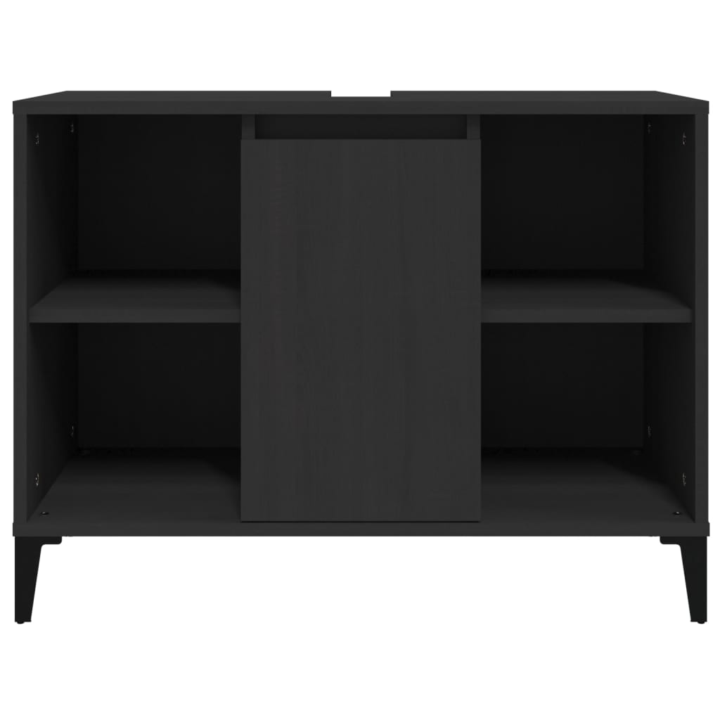 vidaXL Sink Cabinet Black 80x33x60 cm Engineered Wood