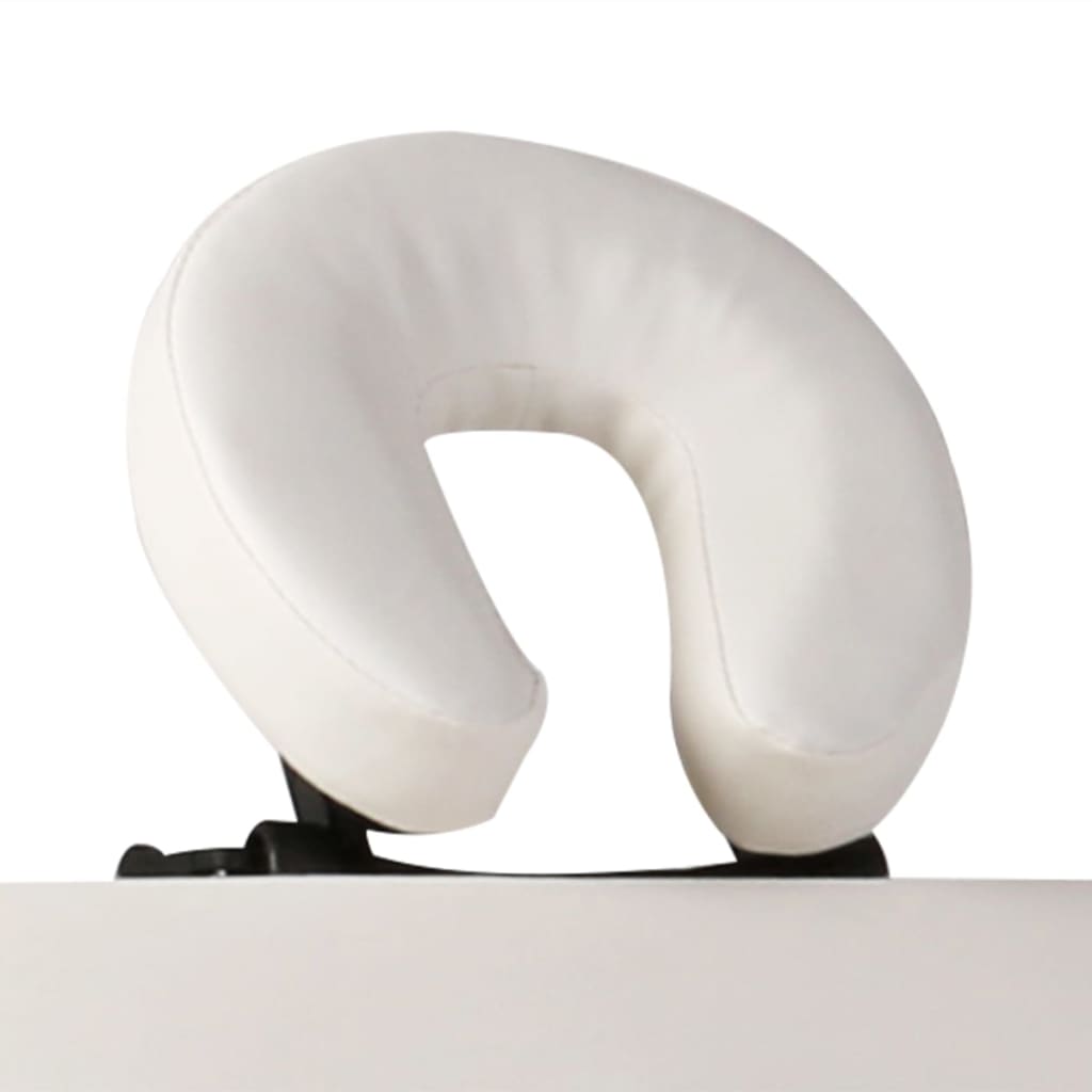 vidaXL Cream White Foldable Massage Table 2 Zones with Aluminium Frame