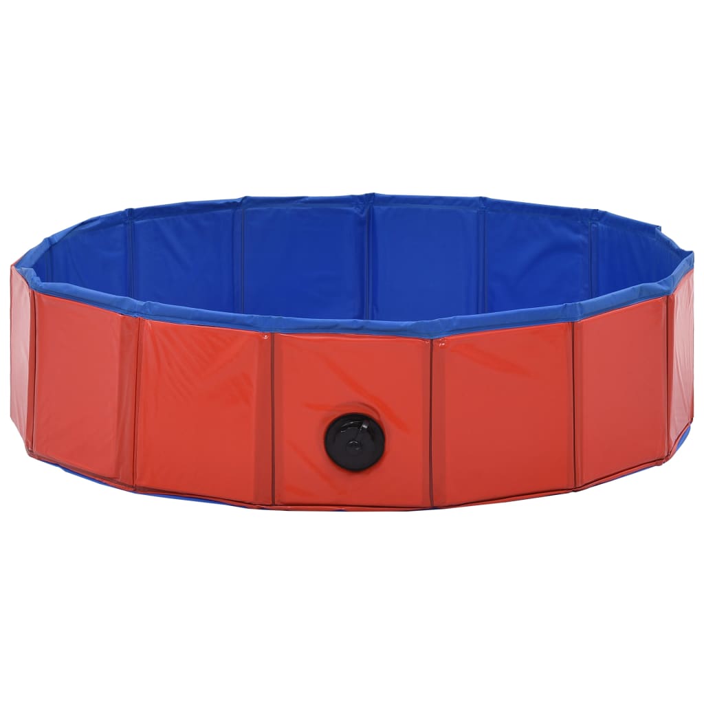 vidaXL Foldable Dog Swimming Pool Red 80x20 cm PVC