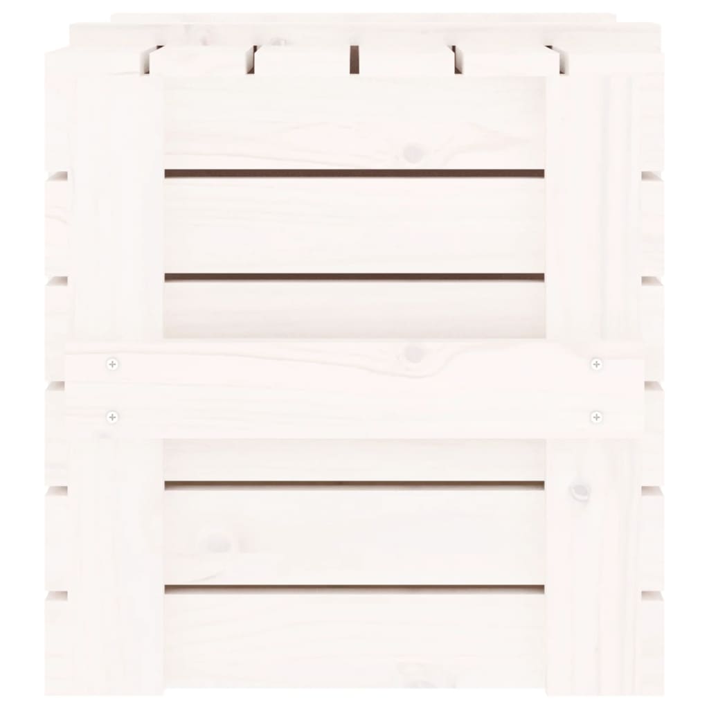 vidaXL Storage Box White 58x40.5x42 cm Solid Wood Pine