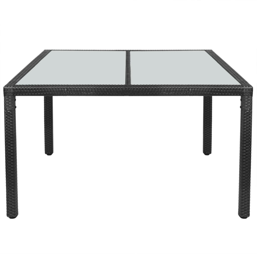 vidaXL Garden Table Black 150x90x75 cm Poly Rattan