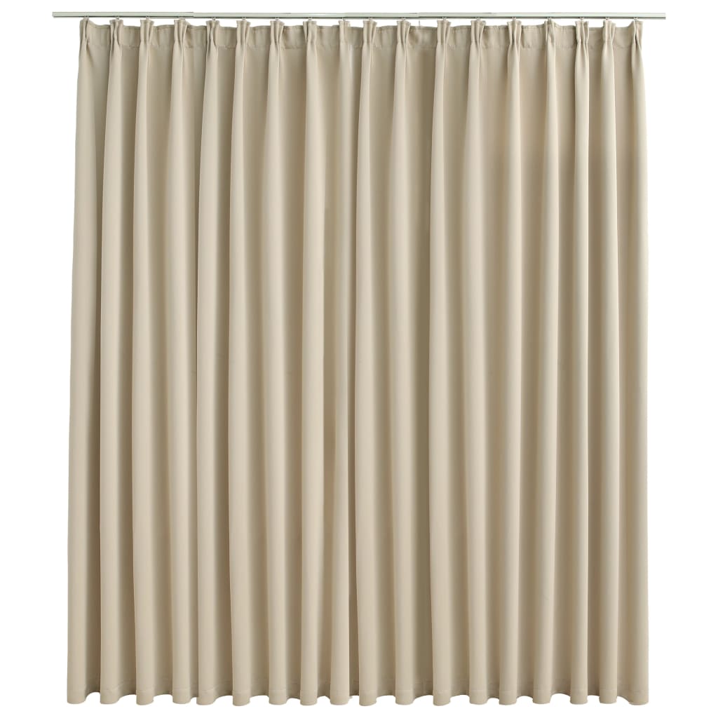 vidaXL Blackout Curtain with Hooks Beige 290x245 cm