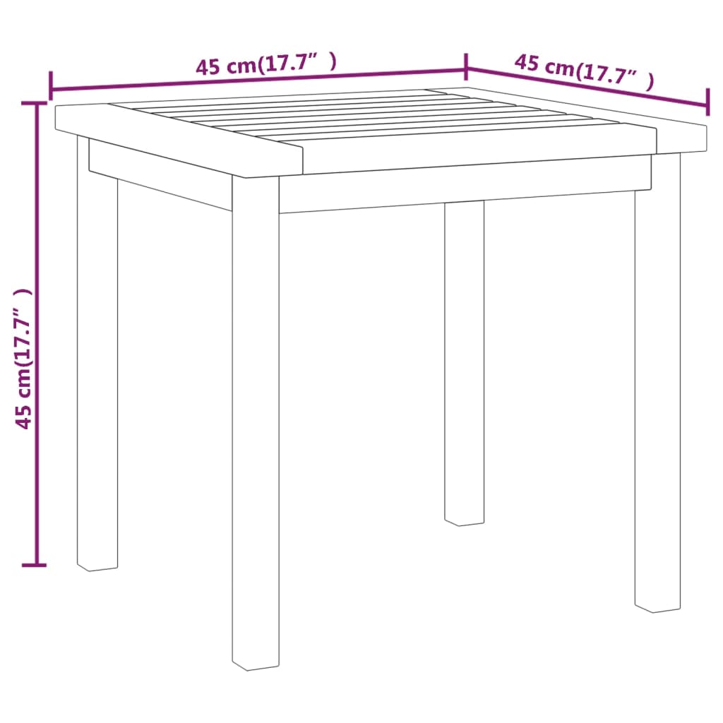 vidaXL Side Table 45x45x45 cm Solid Wood Teak