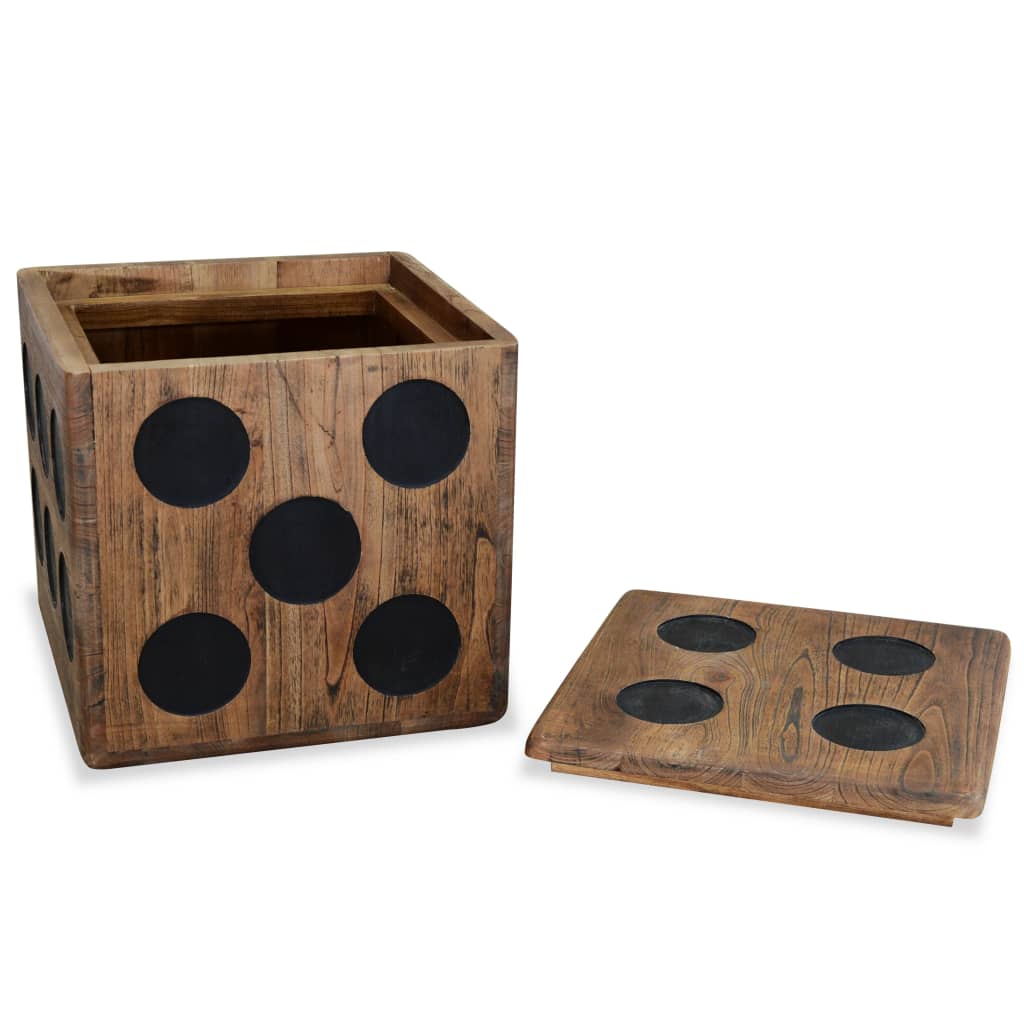 vidaXL Storage Box Mindi Wood 40x40x40 cm Dice Design