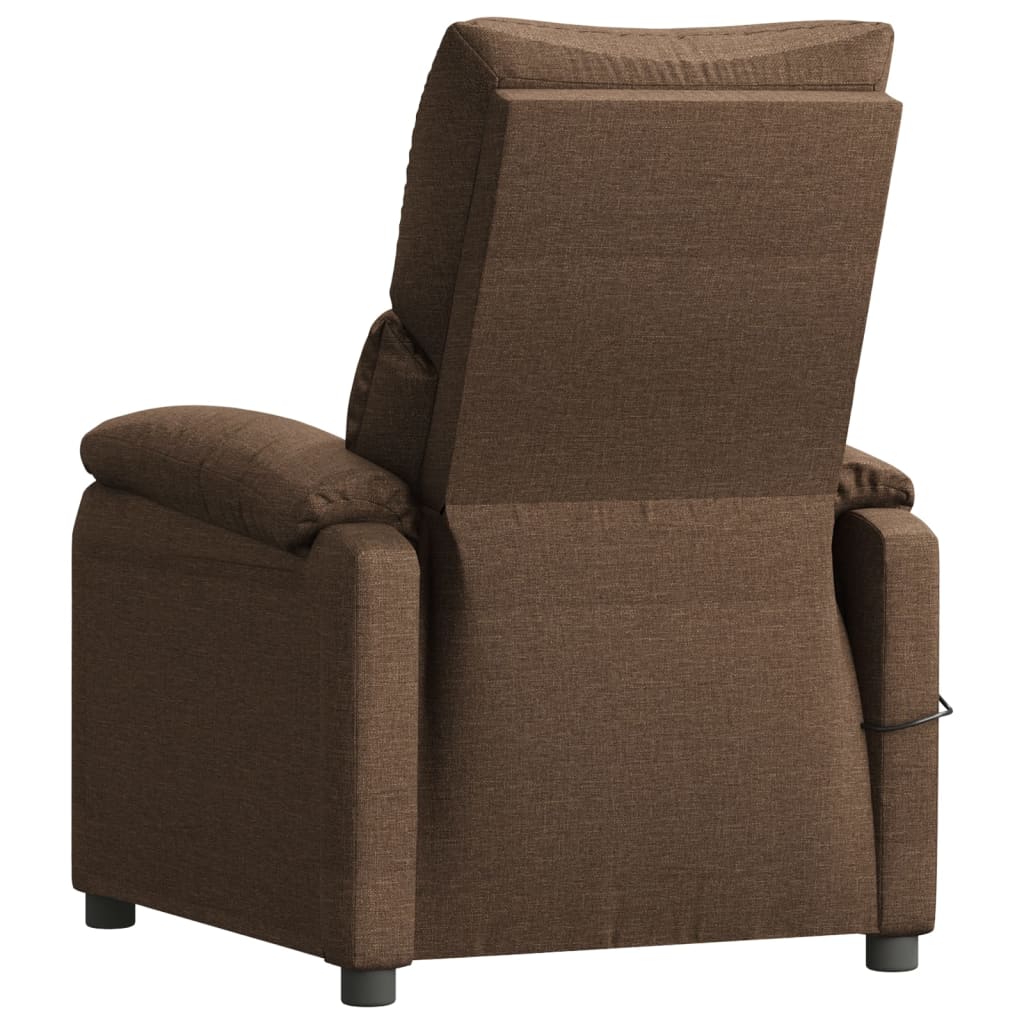 vidaXL Stand up Massage Chair Brown Fabric