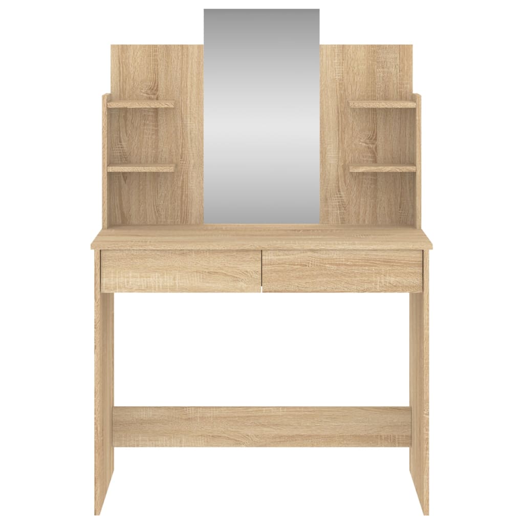 vidaXL Dressing Table with Mirror Sonoma Oak 96x39x142 cm