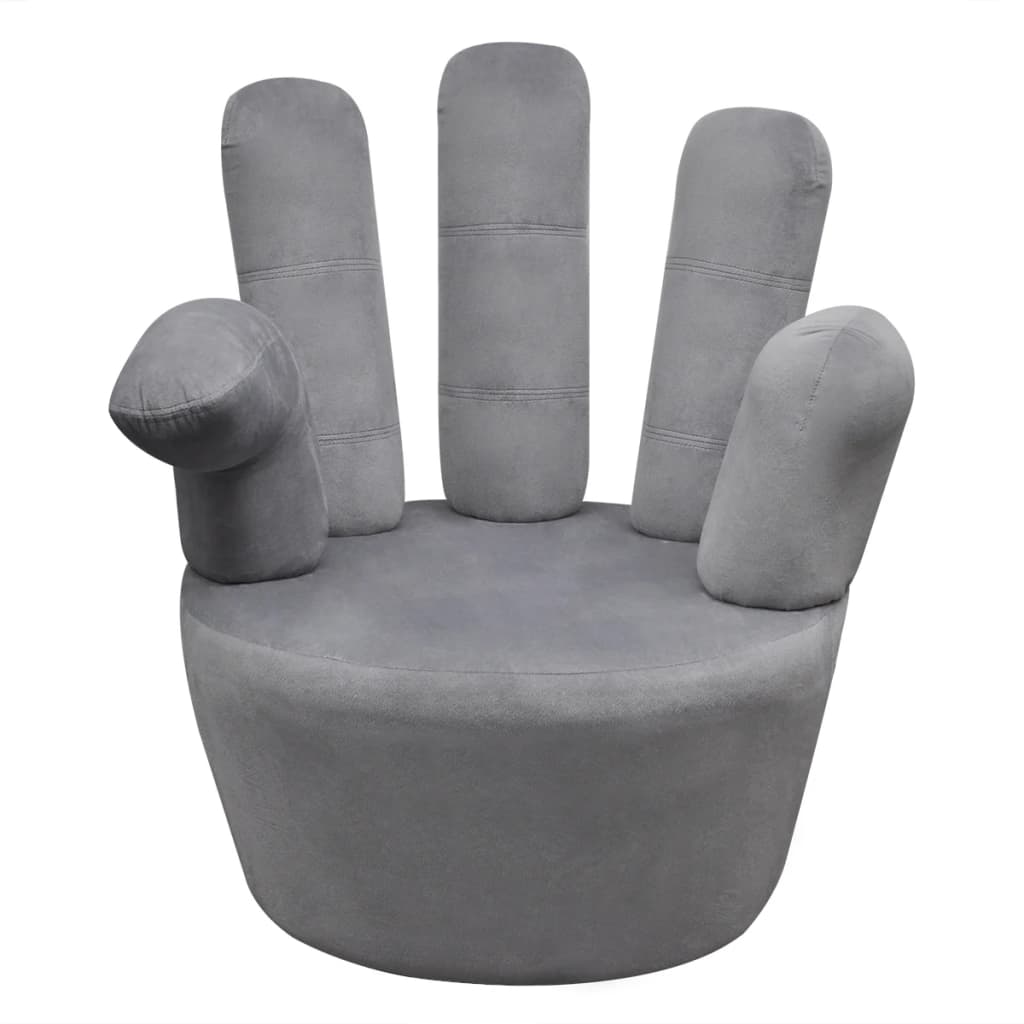 vidaXL Chair Hand-shaped Grey Velvet