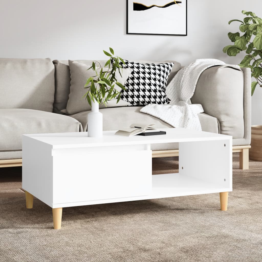 vidaXL Coffee Table White 90x50x36.5 cm Engineered Wood