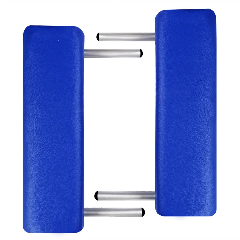 vidaXL Blue Foldable Massage Table 2 Zones with Aluminium Frame