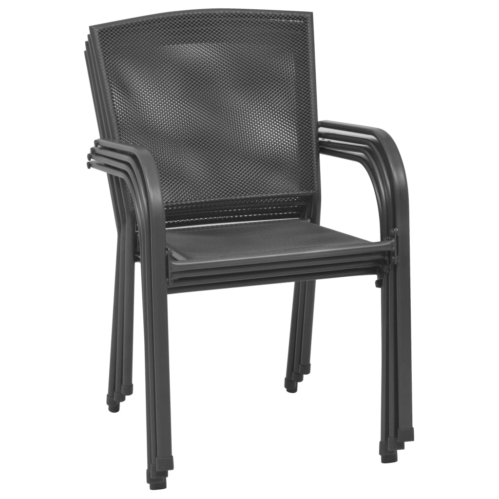 vidaXL Outdoor Chairs 4 pcs Mesh Design Anthracite Steel