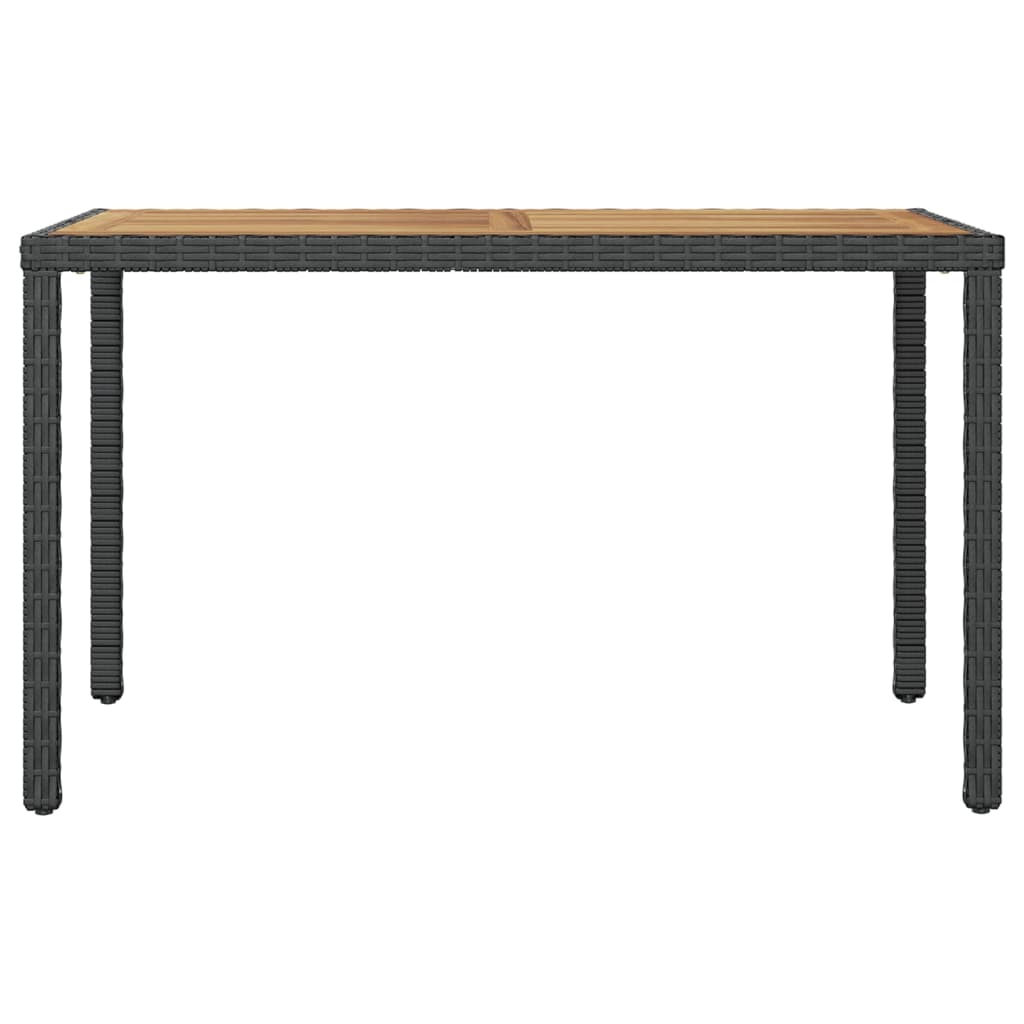 vidaXL Garden Table Black and Brown 123x60x74 cm Solid Acacia Wood