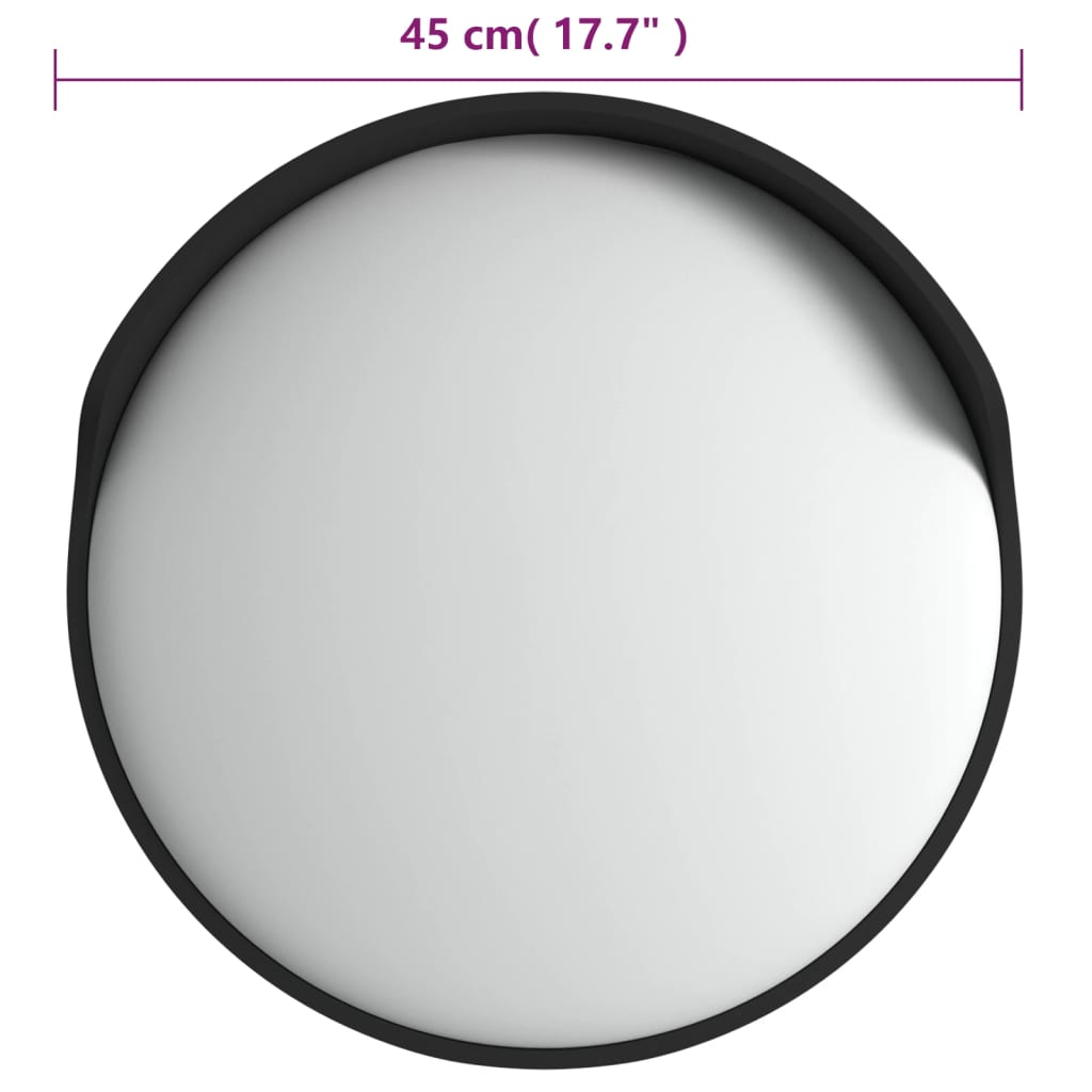 vidaXL Outdoor Convex Traffic Mirror Black Ø45 cm Polycarbonate