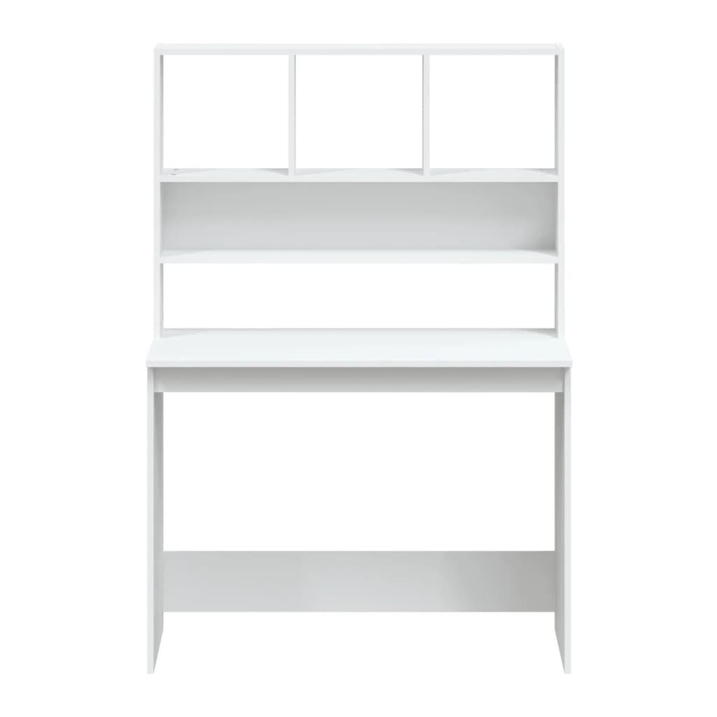 vidaXL Desk with Shelves White 102x45x148 cm Engineered Wood