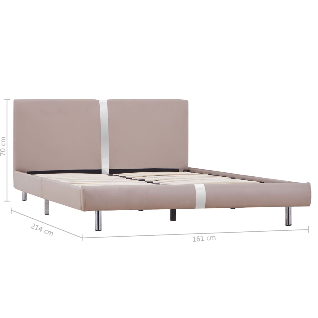 vidaXL Bed Frame Cappuccino Faux Leather Double Size