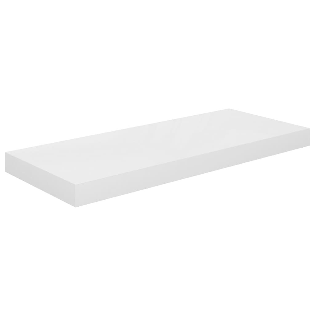 vidaXL Floating Wall Shelf High Gloss White 60x23.5x3.8 cm MDF