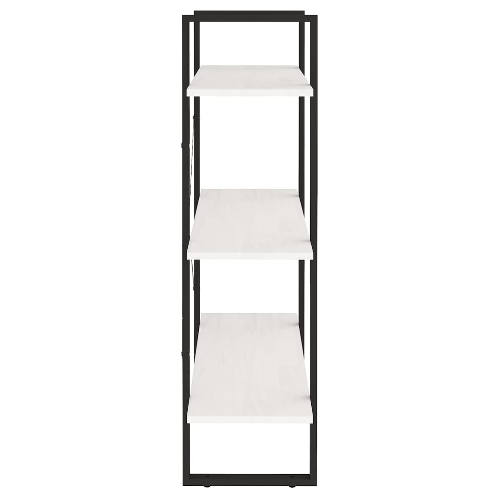 vidaXL 3-Tier Book Cabinet White 80x30x105 cm Solid Pine Wood