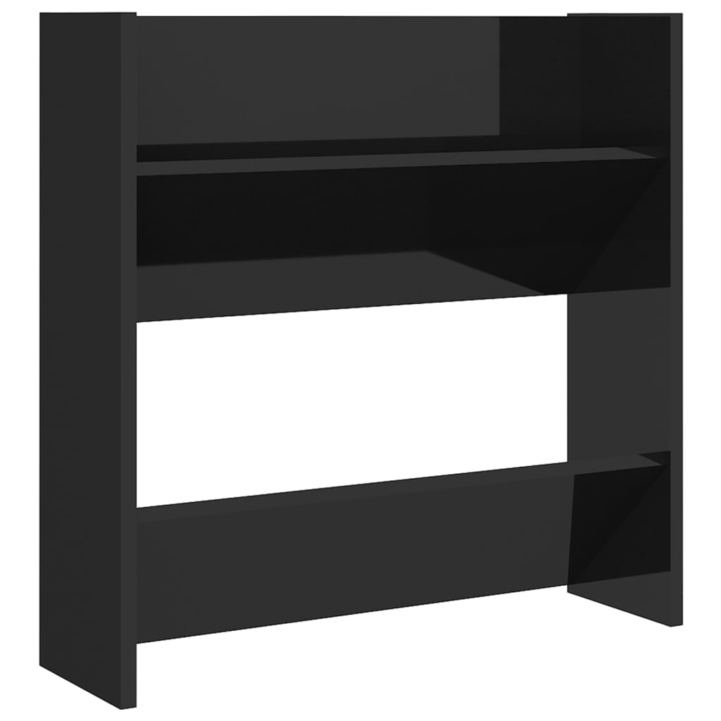 vidaXL Wall Shoe Cabinets 4 pcs High Gloss Black 60x18x60 cm Engineered Wood
