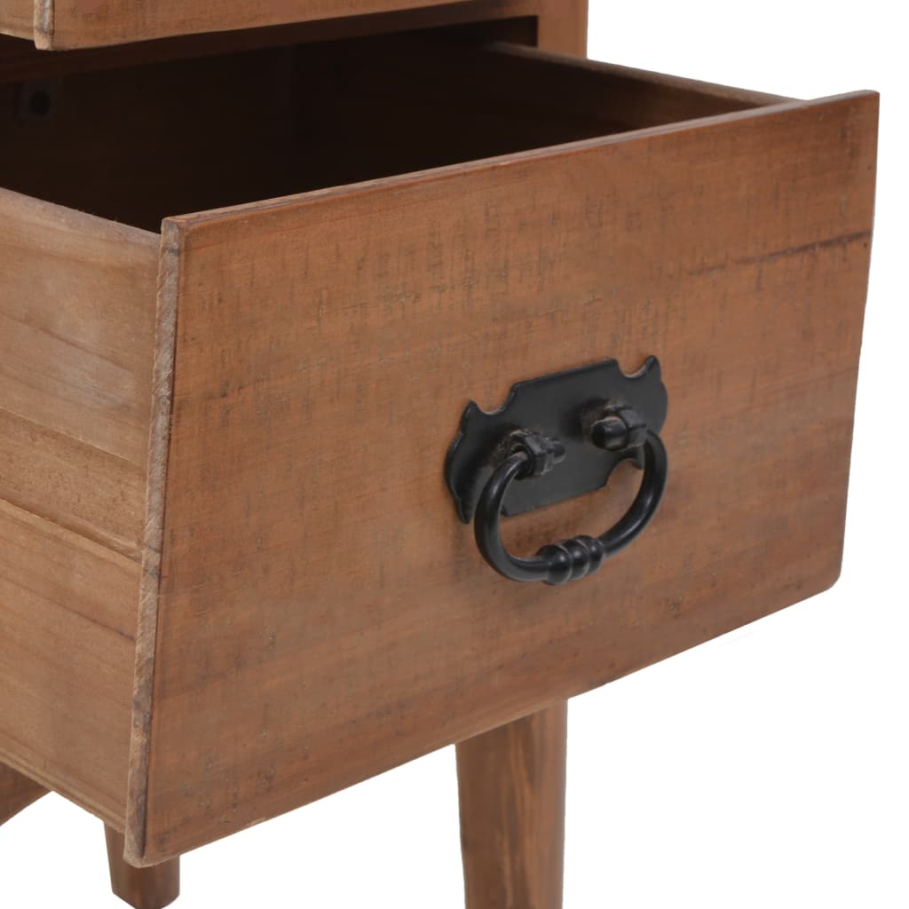 vidaXL Bedside Cabinet Solid Fir Wood 40x29x68 cm Brown