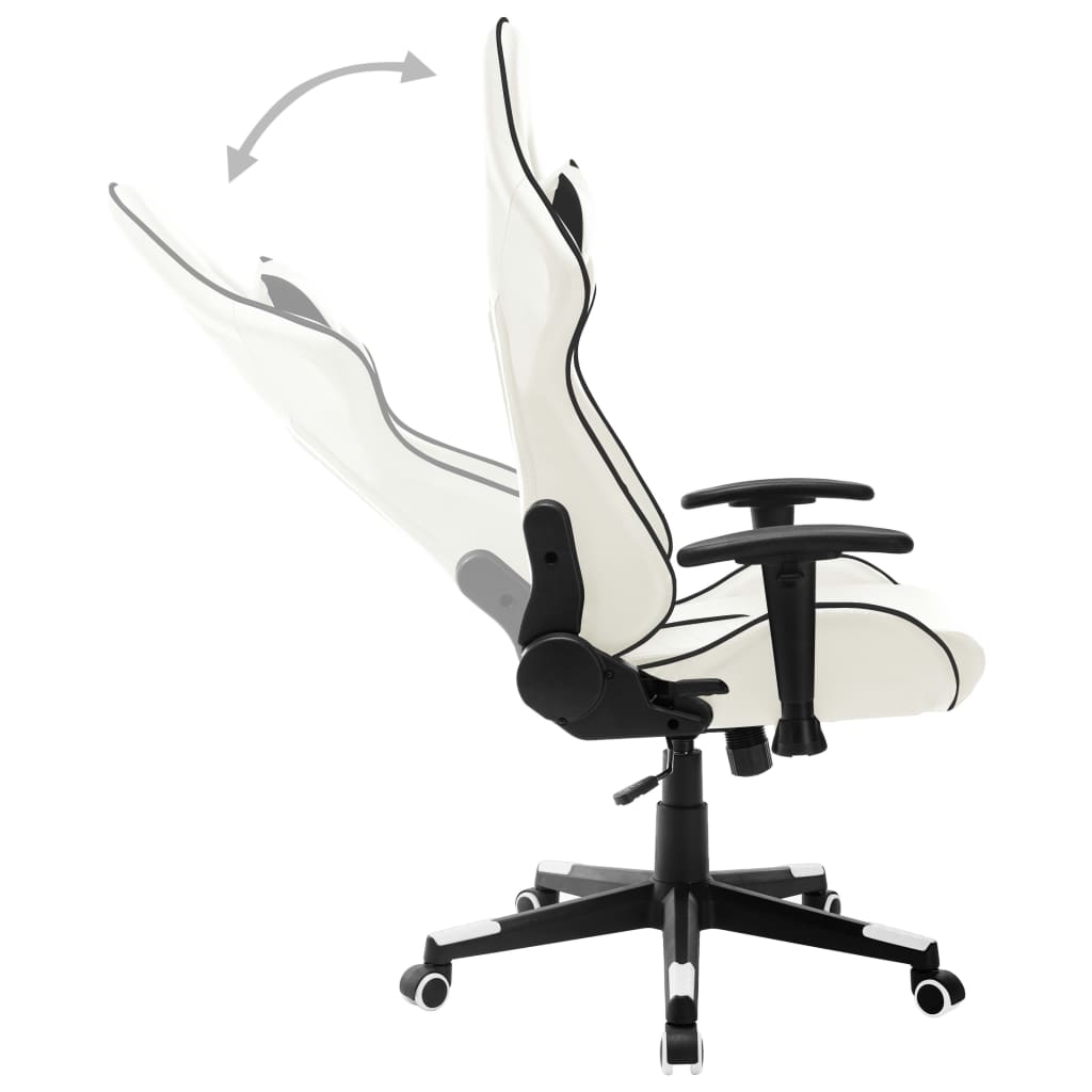 vidaXL Gaming Chair White and Black Artificial Leather