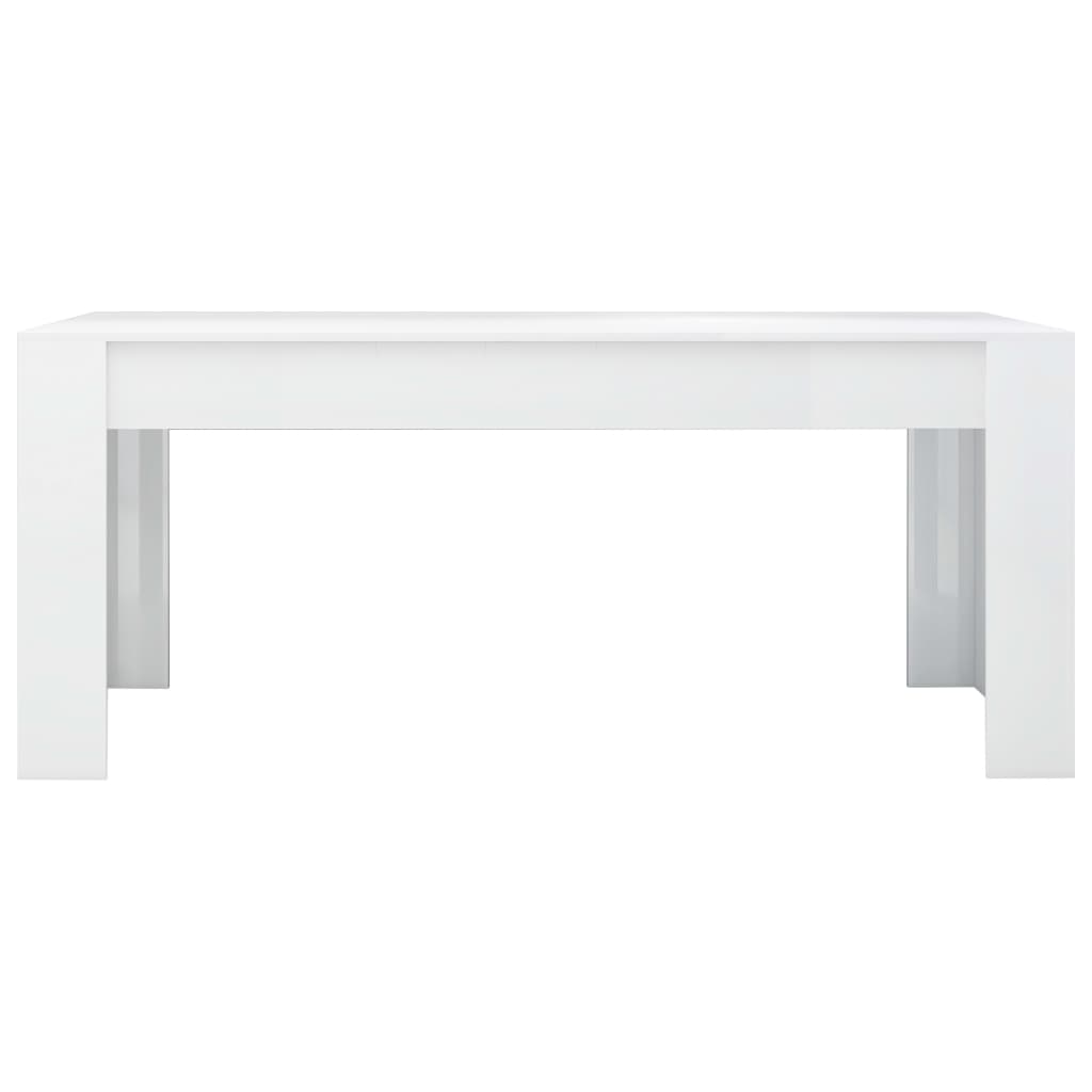 vidaXL Dining Table High Gloss White 180x90x76 cm Engineered Wood