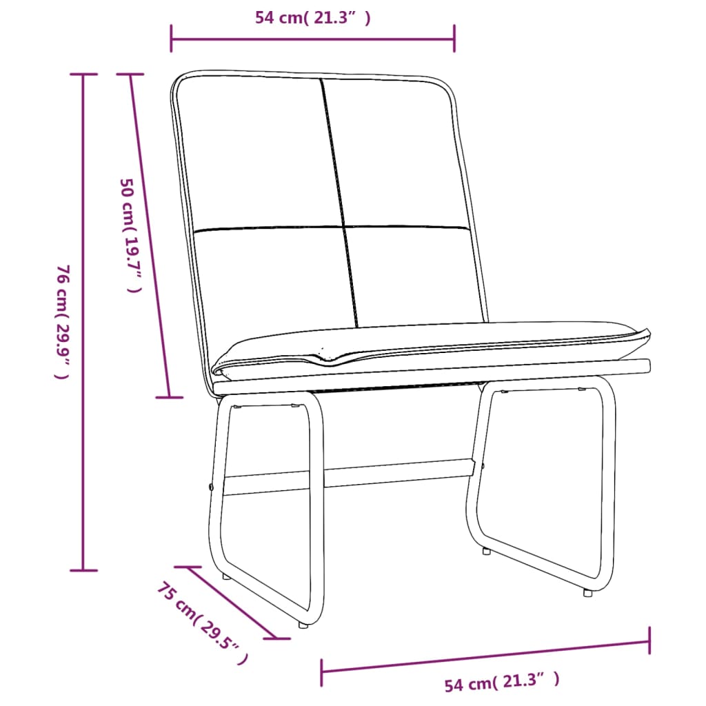 vidaXL Lounge Chair Black 54x75x76 cm Faux Leather