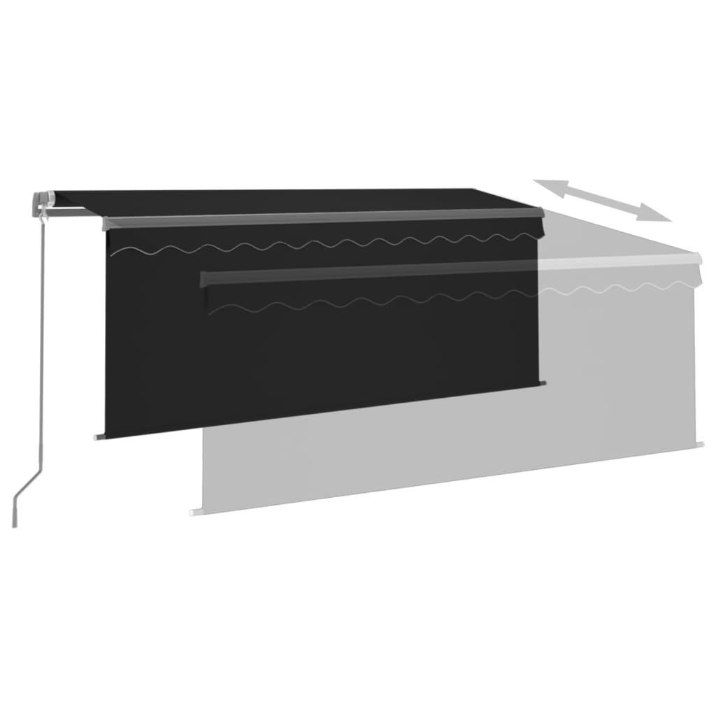 vidaXL Manual Retractable Awning with Blind&LED 3.5x2.5m Anthracite