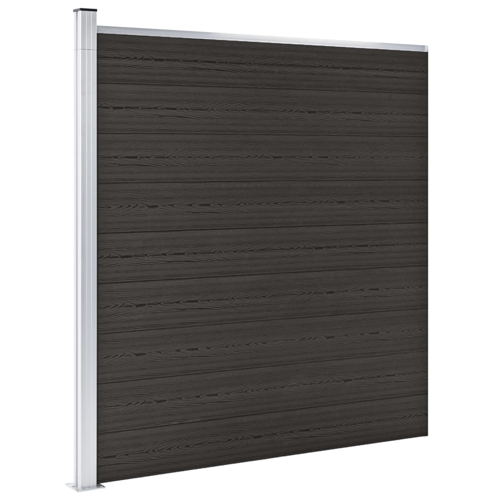 vidaXL Fence Panel WPC 175x186 cm Black