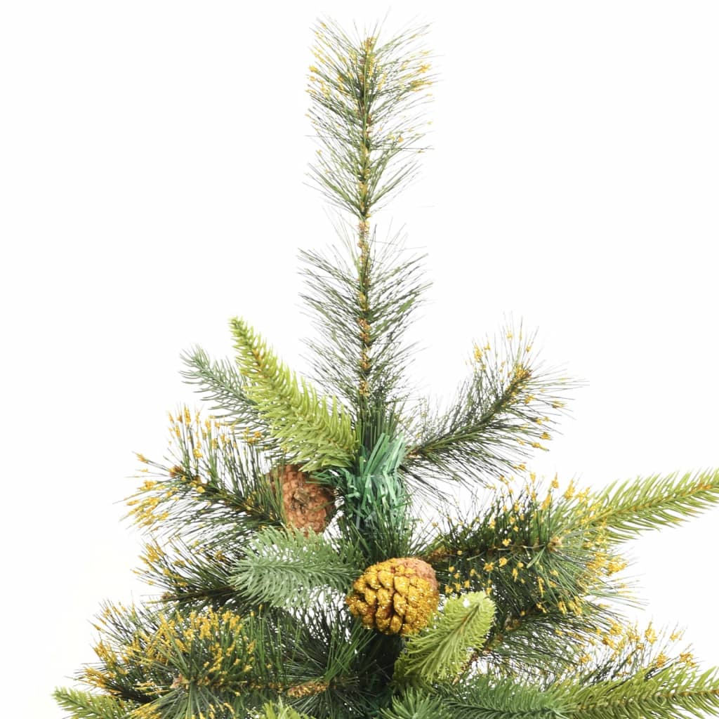 vidaXL Artificial Hinged Christmas Tree with Cones 180 cm