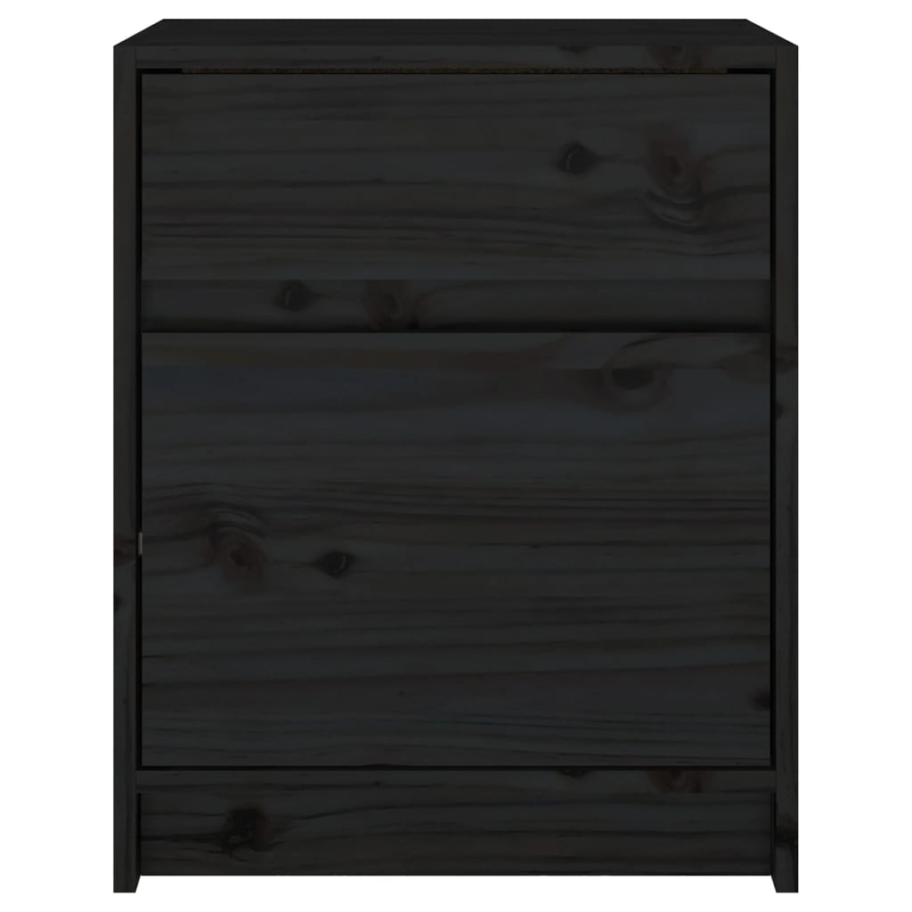 vidaXL Bedside Cabinets 2 pcs Black 40x31x50 cm Solid Pinewood