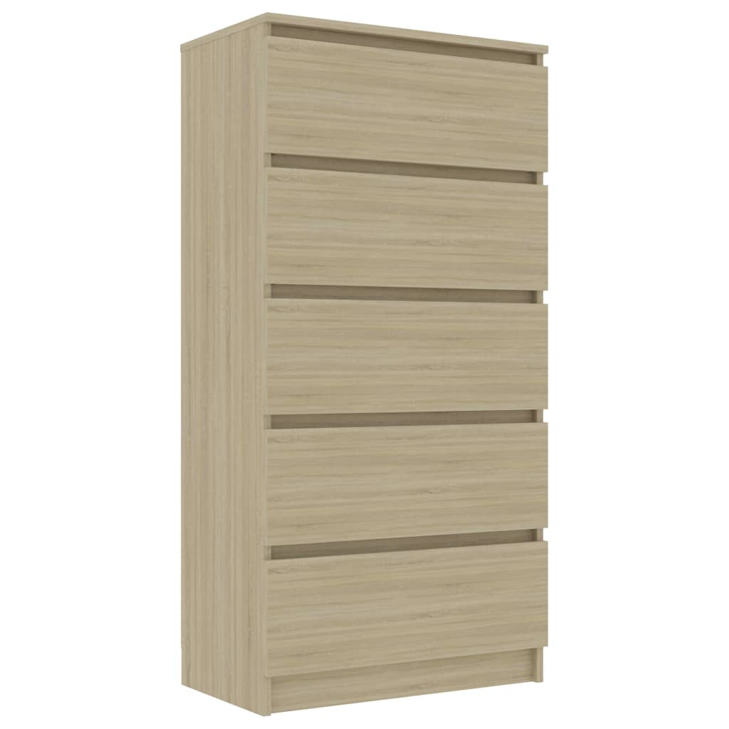 vidaXL Drawer Sideboard Sonoma Oak 60x35x121 cm Engineered Wood