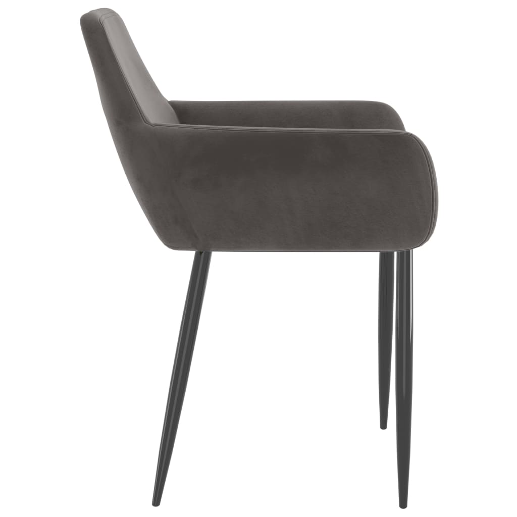 vidaXL Dining Chairs 4 pcs Dark Grey Velvet