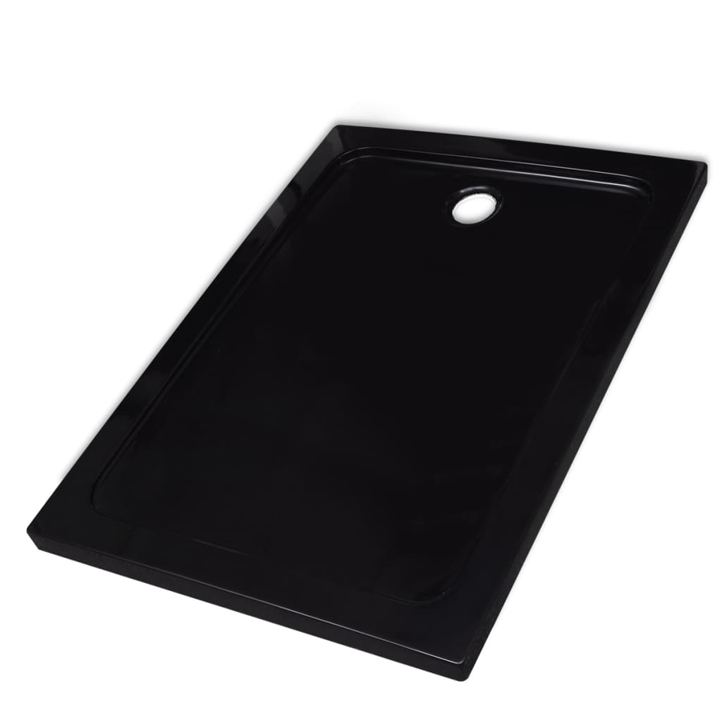 Rectangular ABS Shower Base Tray Black 80 x 110 cm