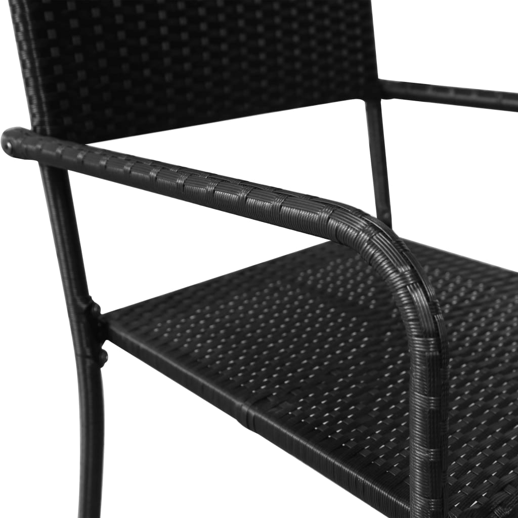 vidaXL Outdoor Dining Chairs 6 pcs Poly Rattan Black